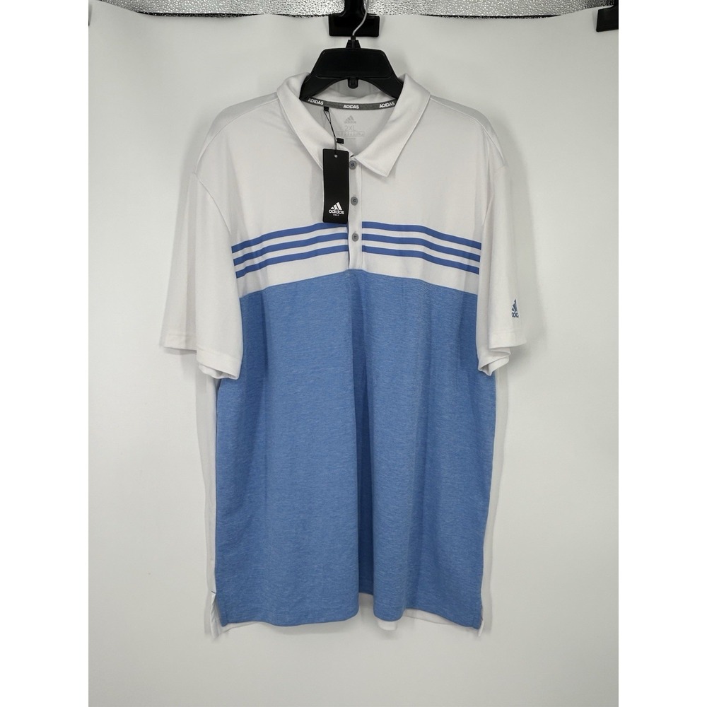 Adidas Golf Short‎ Sleeve Polo Shirt Performance Striped Colorful Mens Size 2XL